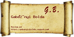 Gabányi Bolda névjegykártya